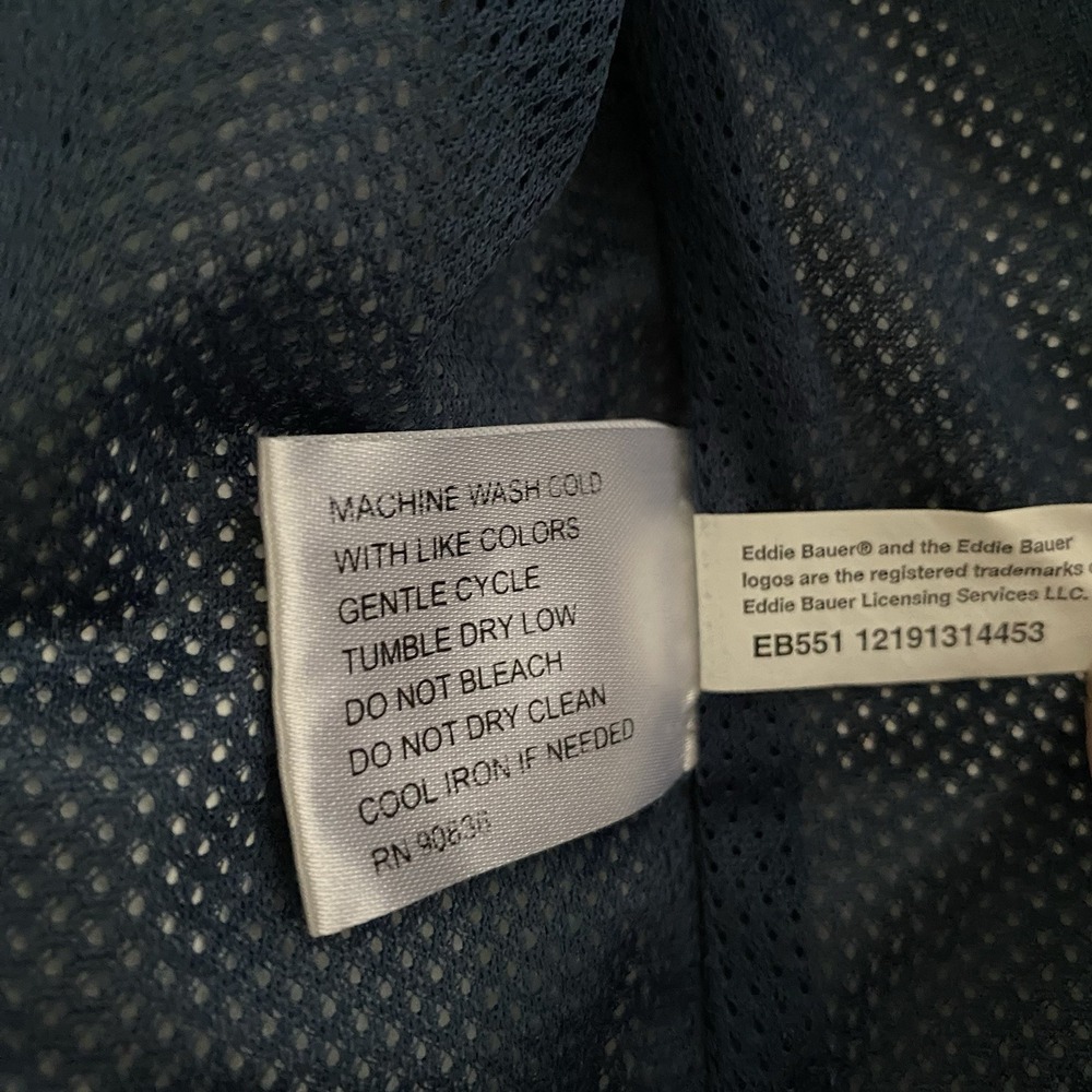 Eddie Bauer WeatherEdge Rain Jacket Womens XS Blue Hooded Waterproof Windbreaker - Picture 12 of 16